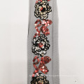 4cm multipurpose embroidery sequined black flower cotton lace trim